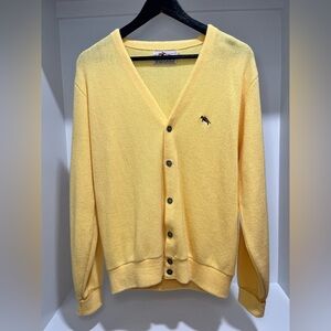 Steeplechase vintage Yellow Cardigan Sweater size medium Mr. Roger’s grandpa
